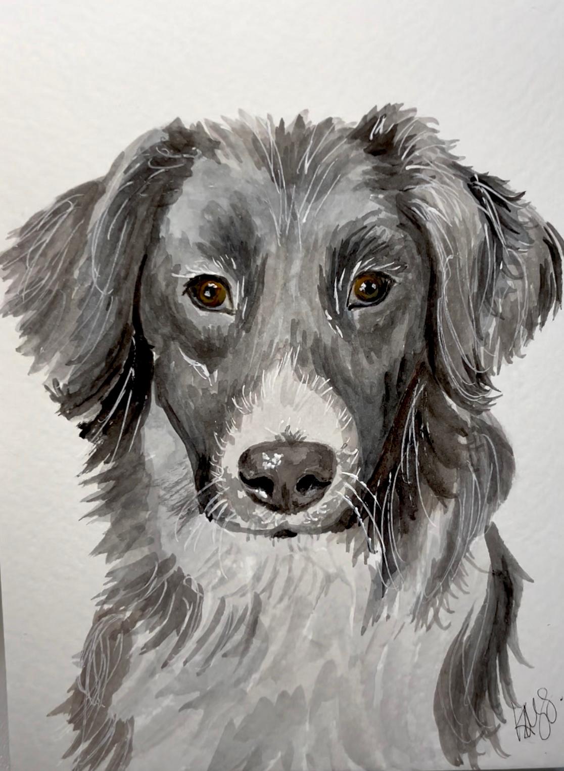 Hand-painted Watercolor Painting pet portrait of Watercolor Pet Portrait